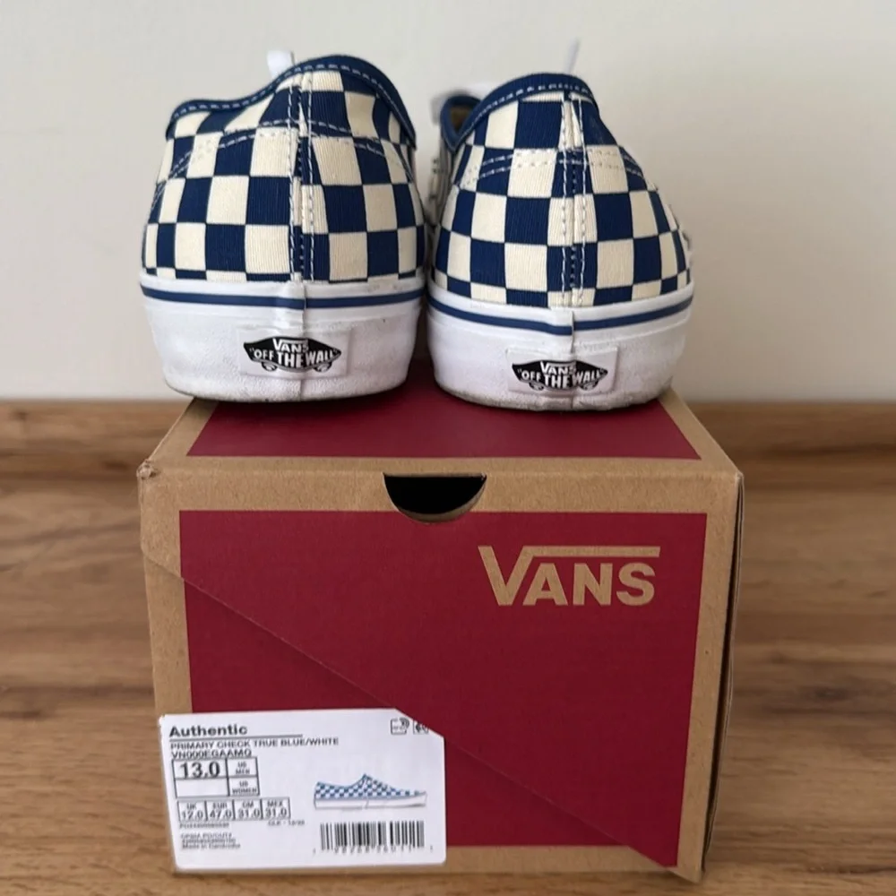 Authentic True Blue Checkered Vans